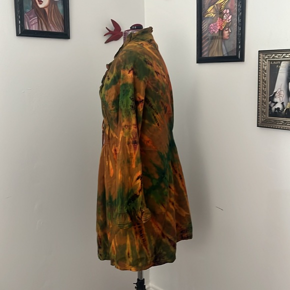 Tie dye, coat, duster, jacket, nwt, 100 percent cotton, jarli coat, artsy - Picture 7 of 12